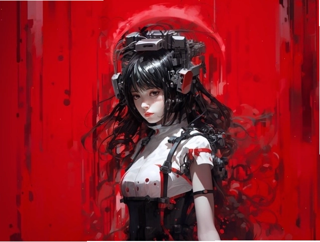 Cô gái anime với trang phục chiến binh, thể hiện sự mạnh mẽ