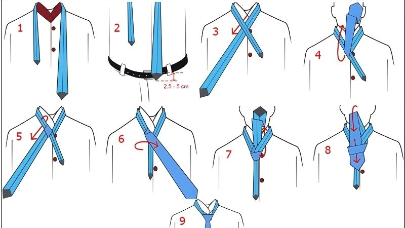 Hướng dẫn các kiểu thắt cà vạt kinh điển nhất