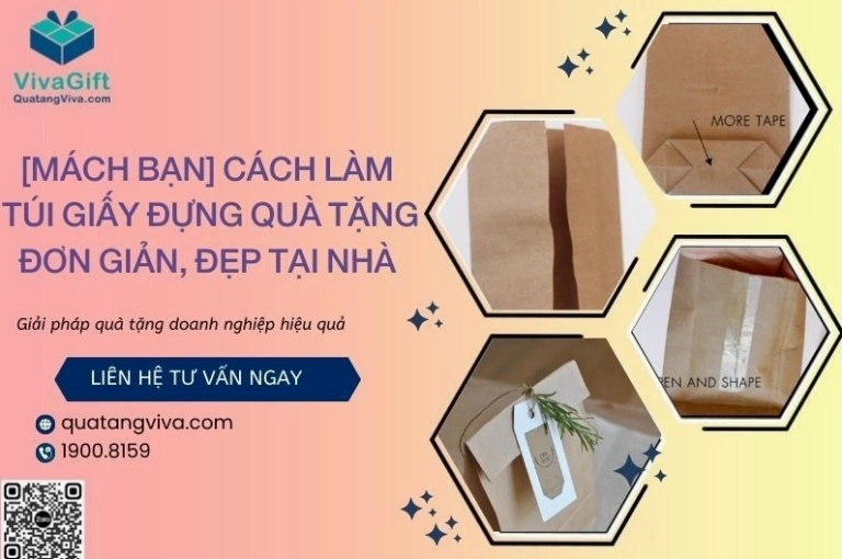 Hướng dẫn chi tiết cách làm túi giấy đựng quà tặng bằng giấy A4 đơn giản tại nhà