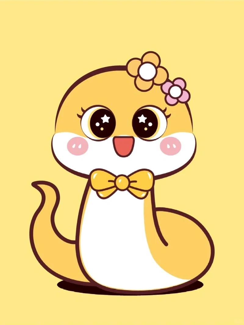 Thực hành ngay vẽ con rắn chibi cute siêu xinh